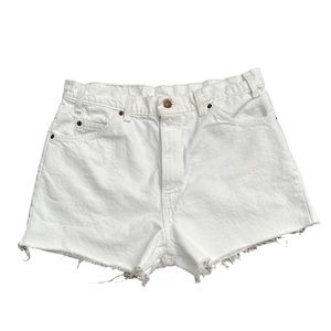 Vintage 1994 Levi’s 550 Orange Tab White Mom Cut Off Jean Shorts USA Size 34